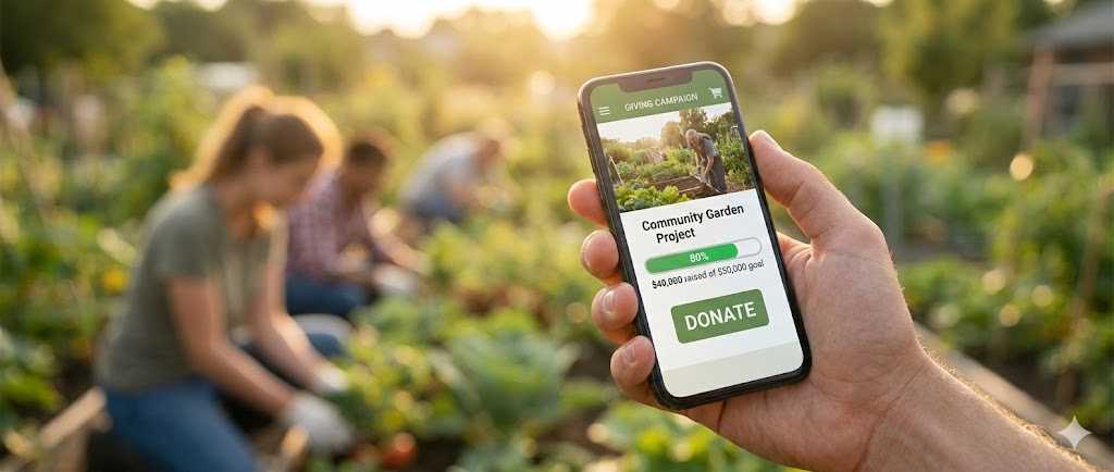 People making donations